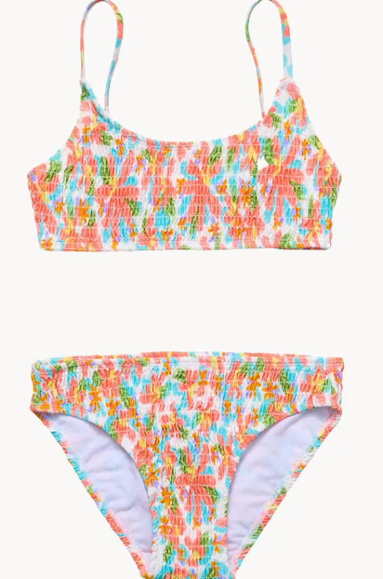 Bikini Sets^Snapper Rock Girls Hawaiian Luau Shirred Crop Set Multi
