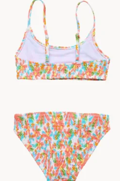 Bikini Sets^Snapper Rock Girls Hawaiian Luau Shirred Crop Set Multi