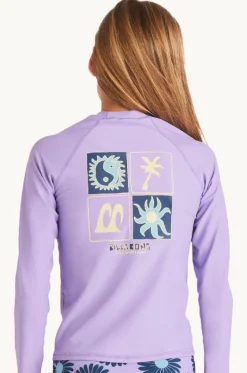 Rashies & Sunsuits^Billabong Girls Heat Wave Long Sleeve Suntop Light purple