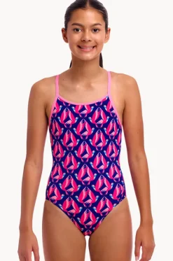 One Pieces^Funkita Girls Ho Hum Diamond Back One Piece Navy/pink