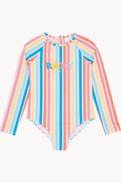 Rashies & Sunsuits^Roxy Girls Holy Stripe Long Sleeve Sunsuit Blue/Natural