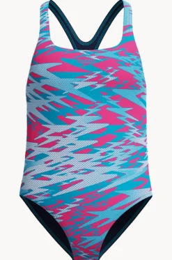 One Pieces^Speedo Girls Hyperboom Allover Medalist One Piece Pink/blue