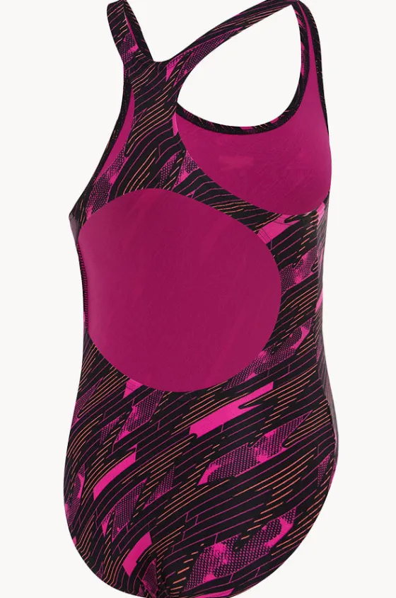 One Pieces^Speedo Girls Hyperboom Allover Medalist One Piece Black/Pink