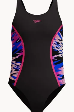 One Pieces^Speedo Girls Hyperboom Splice Muscleback One Piece Black/pink