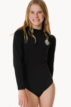 Rashies & Sunsuits^Rip Curl Girls Icon Brushed Sunsuit BLACK