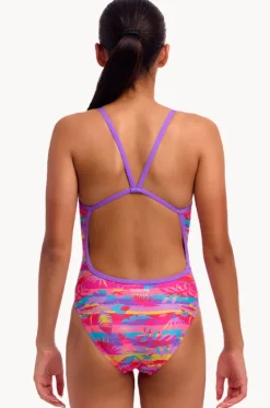One Pieces^Funkita Girls Leave In Single Strap One Piece Pink/purple