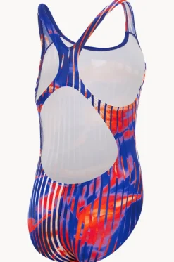 One Pieces^Speedo Girls Linear Lava Splashback One Piece Blue/red