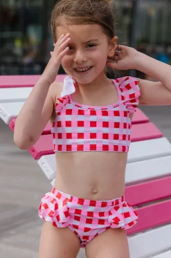 Bikini Sets^Milky Girls Lollipop Check Crop Set Red/pink