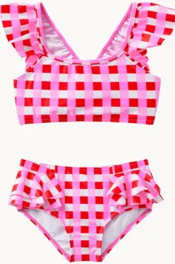 Bikini Sets^Milky Girls Lollipop Check Crop Set Red/pink