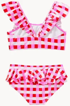 Bikini Sets^Milky Girls Lollipop Check Crop Set Red/pink