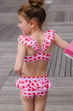 Bikini Sets^Milky Girls Lollipop Check Crop Set Red/pink