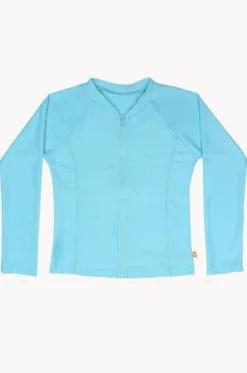 Rashies & Sunsuits^Salty Ink Girls Long Sleeve Zip Suntop Aqua