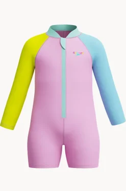 One Pieces|Swimwear^Speedo Girls Long Sleeve Zip Sunsuit Strawberry