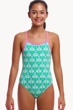 One Pieces^Funkita Girls Loose Goose Single Strap One Piece Green/white