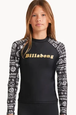 Rashies & Sunsuits^Billabong Girls Lost On You Long Sleeve Suntop BLACK