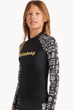 Rashies & Sunsuits^Billabong Girls Lost On You Long Sleeve Suntop BLACK