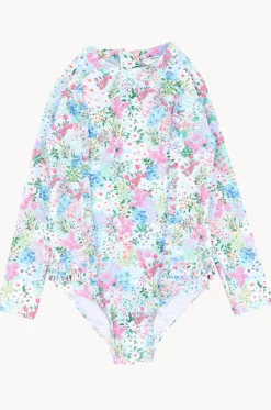 Rashies & Sunsuits^Minihaha Girls Lula Long Sleeve Sunsuit Blue/Multi