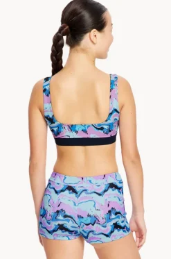 Period Swimwear|Bikini Sets^Modibodi Girls Marble Reversible Crop Set Blue/Navy