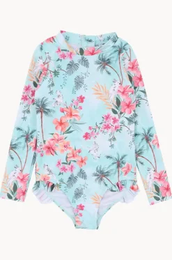 Rashies & Sunsuits^Minihaha Girls Milana Long Sleeve Sunsuit Blue/Multi