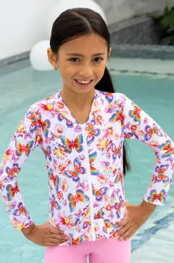 Rashies & Sunsuits^Salty Ink Girls Miss Aloha Long Sleeve Suntop Blue/Natural