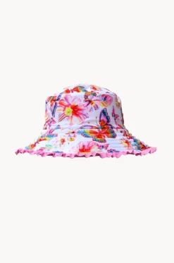 Hats^Salty Ink Girls Miss Aloha Reversible Sunhat Blue/natural