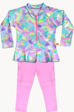 Rashies & Sunsuits^Salty Ink Girls Miss Dazzle Full Pant Sunsuit Pink/Multi