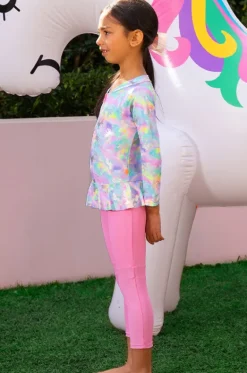 Rashies & Sunsuits^Salty Ink Girls Miss Dazzle Full Pant Sunsuit Pink/Multi