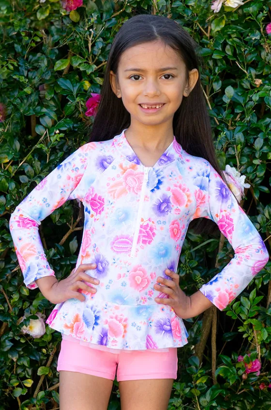 Rashies & Sunsuits^Salty Ink Girls Miss Boyleg Sunsuit Peony