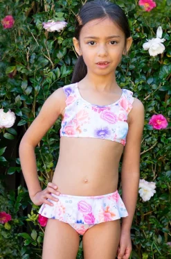 Bikini Sets^Salty Ink Girls Miss Frill Crop Set Peony