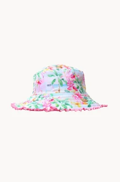 Hats^Salty Ink Girls Miss Vacay Reversible Sunhat Pink/multi