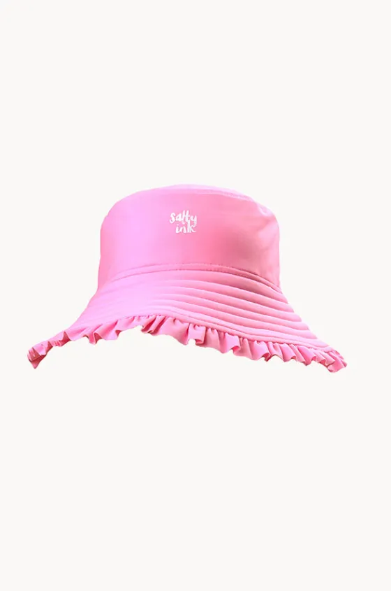 Hats^Salty Ink Girls Miss Vacay Reversible Sunhat Pink/multi