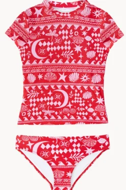 Rashies & Sunsuits^Seafolly Girls Girls Mykonos Suntop Set Red/Pink