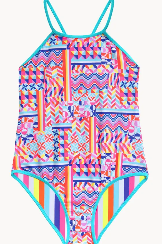 One Pieces^Salty Ink Girls Neo Geo Reversible One Piece Multi geo