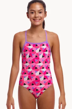 One Pieces^Funkita Girls Ninja Star Strapped In One Piece Pink/purple