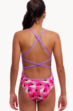 One Pieces^Funkita Girls Ninja Star Strapped In One Piece Pink/purple
