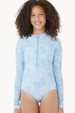 Rashies & Sunsuits^Rip Curl Girls Oceanic Rib Sunsuit Teal
