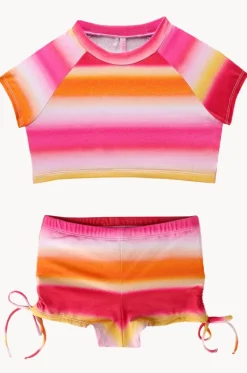 Rashies & Sunsuits^Seafolly Girls Girls Ombre Crop Suntop Set Orange/Pink