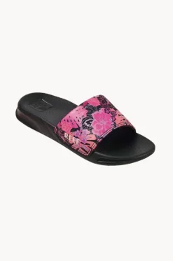 Footwear^Reef Girls Orchid Lei One Slide Black/Pink