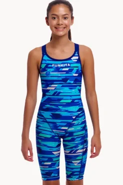 Legsuits^Funkita Girls Pace Racer Fast Legs One Piece Blue