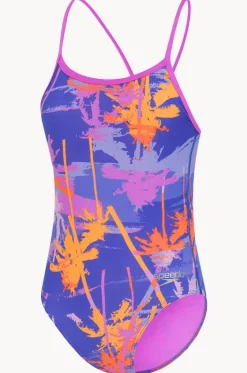 One Pieces^Speedo Girls Palms Allover Digital V Back One Piece Multi