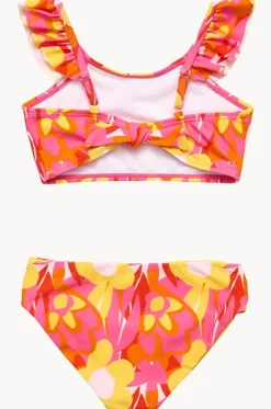 Bikini Sets^Snapper Rock Girls Pop Of Sunshine Frill Crop Set Red/Yellow