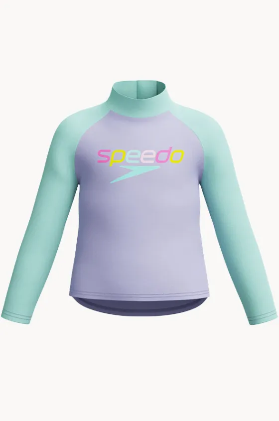 Rashies & Sunsuits^Speedo Girls Print Long Sleeve Suntop Lavender