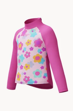 Rashies & Sunsuits|Rashies & Sunsuits^Speedo Girls Print Long Sleeve Suntop Flamingo