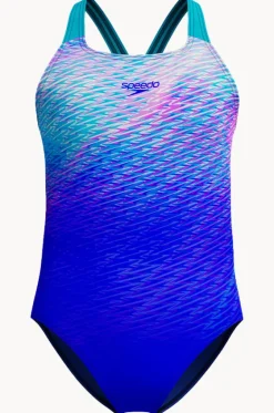 One Pieces^Speedo Girls Print Placement Powerback One Piece Sapphire