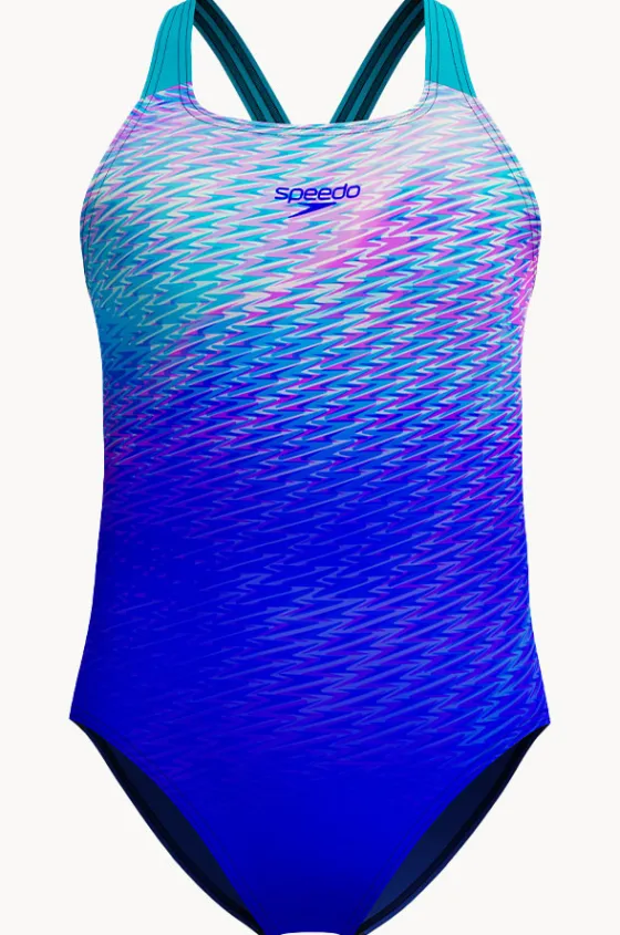 One Pieces^Speedo Girls Print Placement Powerback One Piece Sapphire