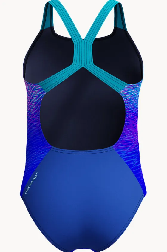 One Pieces^Speedo Girls Print Placement Powerback One Piece Sapphire
