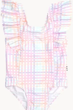 One Pieces^Huxbaby Girls Check Frill One Piece Rainbow