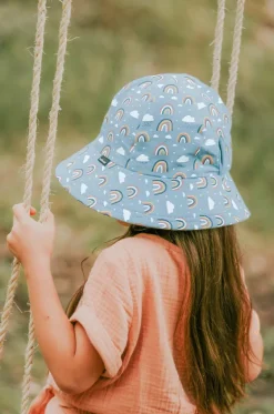 Hats^Bedhead Girls Rainbow Ponytail Bucket Hat Chambray