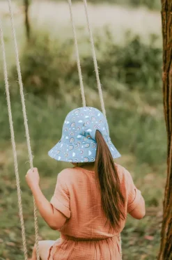 Hats^Bedhead Girls Rainbow Ponytail Bucket Hat Chambray