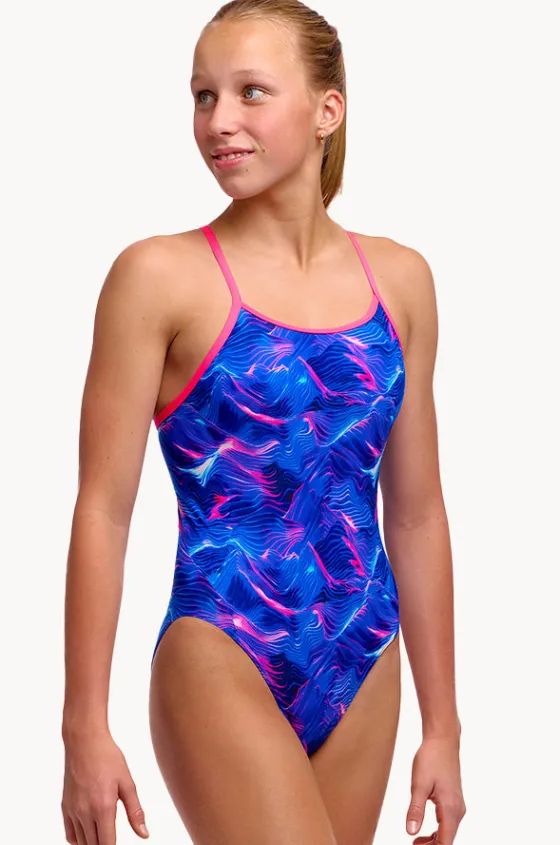 One Pieces^Funkita Girls Rising Tide Diamond Back One Piece Blue/pink